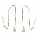 Durchzieher 93mm Venezianerkette Zuchtperle Zirkonia 9Kt GOLD