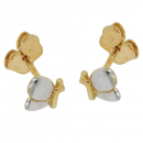 Stecker 6x5mm Schmetterling bicolor glänzend 9Kt GOLD
