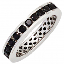 Damen Ring 925 Sterling Silber rhodiniert Zirkonia schwarz Silberring - 52mm
