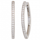 Creolen oval 925 Sterling Silber mit Zirkonia Ohrringe Silbercreolen