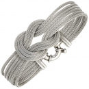 Armband verschlungen 925 Sterling Silber mattiert 19 cm Silberarmband breit