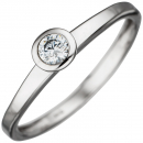 Damen Ring 333 Gold Weißgold 1 Zirkonia Weißgoldring - 50mm
