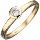 Damen Ring 333 Gold Gelbgold 1 Zirkonia Goldring - 52mm