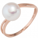 Damen Ring 585 Gold Rotgold 1 Süßwasser Perle Goldring Perlenring - 50mm