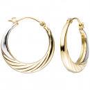 Creolen rund 333 Gold Gelbgold bicolor Ohrringe Goldohrringe Goldcreolen