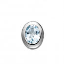 Anhänger oval 925 Sterling Silber rhodiniert 1 Blautopas blau hellblau