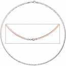 Halsreif Halskette Collier 925 Silber rotgold vergoldet beidseitig tragbar 45 cm