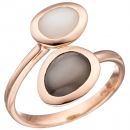 Damen Ring 585 Gold Rotgold 2 Mondsteine Goldring Rotgoldring Mondstein - 60mm