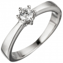 Damen Ring 925 Sterling Silber 1 Zirkonia Silberring - 50mm
