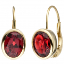 Boutons 333 Gold Gelbgold 2 Granate rot Ohrringe Ohrhänger Granatohrringe
