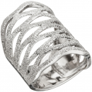 Damen Ring breit 925 Sterling Silber Silberring - 56mm