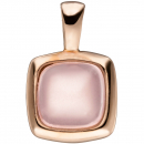 Anhänger quadratisch 925 Sterling Silber rotgold vergoldet 1 rosa Glasstein