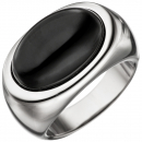 Damen Ring 925 Sterling Silber 1 Onyx schwarz Silberring Onyxring - 50mm
