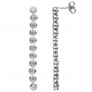 Ohrhänger lang 925 Silber 22 Zirkonia Ohrringe Ohrstecker Silberohrringe