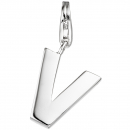 Einhänger Charm Buchstabe V 925 Sterling Silber Anhänger für Bettelarmband