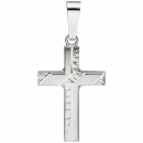 Anhänger Kreuz 925 Silber matt gehämmert Kreuzanhänger Silberkreuz