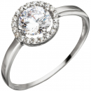 Damen Ring 333 Gold Weißgold 21 Zirkonia Weißgoldring - 52mm