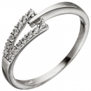 Damen Ring 333 Gold Weißgold 14 Zirkonia Weißgoldring - 50mm