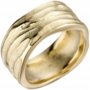 Damen Ring 585 Gold Gelbgold matt mattiert Goldring - 56mm