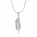 Anhänger Feder 925 Sterling Silber mit Zirkonia Silberanhänger Federanhänger