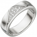 Damen Ring 925 Sterling Silber 8 Zirkonia Silberring - 54mm