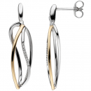 Ohrhänger 333 Gold Weißgold Gelbgold bicolor 18 Zirkonia Ohrringe Ohrstecker