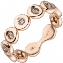 Damen Ring 585 Gold Rotgold 9 Diamanten Brillanten Rotgoldring Diamantring - 58mm