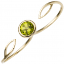 Damen Zweifinger Ring 585 Gold Gelbgold 1 Peridot grün Goldring Zweifingerring - 56mm