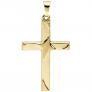 Anhänger Kreuz 375 Gold Gelbgold teil matt Kreuzanhänger Goldkreuz