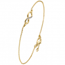 Armband Unendlichkeit 375 Gold Gelbgold bicolor 7 Zirkonia 19,5 cm Goldarmband