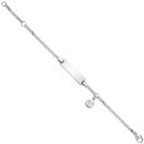 Schildband Babyfüße 925 Sterling Silber 14 cm Kinder Gravur ID Armband