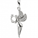 Anhänger Elfe Fee 925 Sterling Silber 16 Zirkonia Silberanhänger