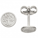 Ohrstecker Baum Lebensbaum 925 Sterling Silber mattiert Ohrringe Silberohrringe