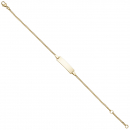 Schildband 333 Gold Gelbgold 18 cm Baby Kinder Gravur ID Armband