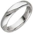 Damen Ring 585 Gold Weißgold 40 Diamanten Brillanten 0,18ct. Weißgoldring - 56mm