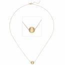 Collier Kette mit Anhänger Kugel 750 Gold Gelbgold matt 45 cm Halskette