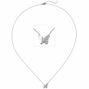 Collier Halskette Schmetterling 585 Weißgold 20 Diamanten Brillanten 45 cm Kette