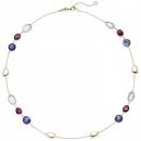 Collier Halskette 585 Gold Gelbgold 12 Turmaline 45 cm Kette Edelsteinkette