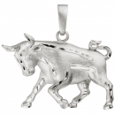 Anhänger Sternzeichen Stier 925 Sterling Silber teil matt Sternzeichenanhänger