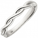 Damen Ring geflochten 585 Gold Weißgold Weißgoldring - 50mm