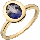 Damen Ring 585 Gold Gelbgold 1 Iolith Goldring Iolithring - 58mm