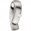 Anhänger 950 Platin teil matt 1 Diamant Brillant 0,06ct. Platinanhänger