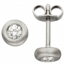 Ohrstecker 950 Platin matt 2 Diamanten Brillanten Ohrringe Platinohrringe