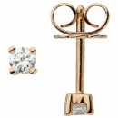 Ohrstecker 585 Gold Rotgold 2 Diamanten Brillanten 0,24 ct. Ohrringe