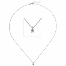 Collier Kette mit Anhänger 585 Gold Weißgold 1 Diamant Brillant 0,15 ct. 45 cm