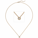 Collier Kette mit Anhänger 585 Gold Rotgold 1 Diamant Brillant 0,25 ct. 45 cm