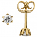 Ohrstecker 585 Gold Gelbgold 2 Diamanten Brillanten 0,24 ct. Ohrringe