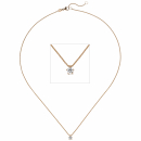 Collier Kette mit Anhänger 585 Gold Rotgold 1 Diamant Brillant 0,25 ct. 45 cm