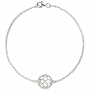 Armband Kleeblatt 925 Sterling Silber 28 Zirkonia 19 cm Glücksbringer