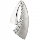 Anhänger 925 Sterling Silber teil matt 9 Zirkonia Silberanhänger
